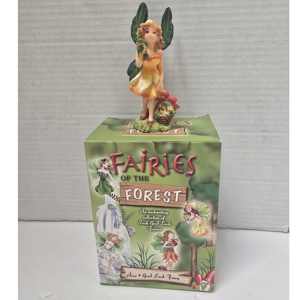 Vintage Y2K Fairies of the Forest Aine Good Luck Fairy Figurine Irish Collection